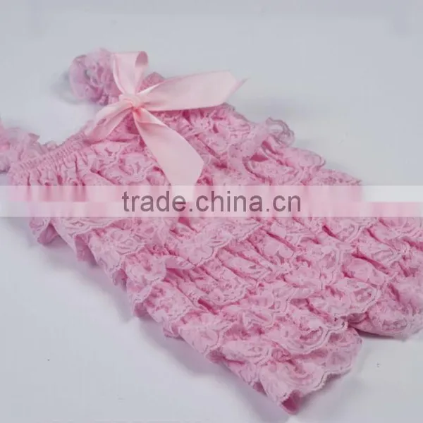 Wholesale/Retail Promotion Baby Romper Pretty Lovely Ruffle Lace Romper With Satin Bowknot For Toddler Free Shipping