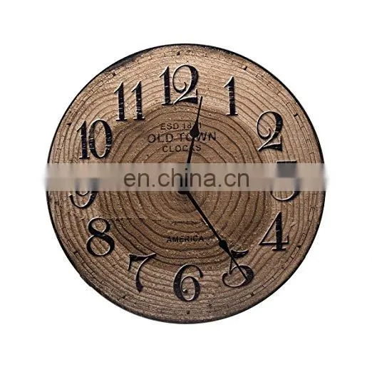 Vintage Look Silent Wooden Clock Wall Clock Decor photo-2