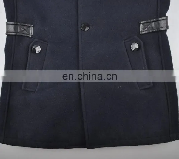2015 Lastest Fashion Top Grade Woolen Trench Mens Military Jacket photo-4