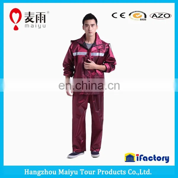 Maiyu 170T/90T/210T Polyester Firm Waterproof Breathable Rain Suit photo-5