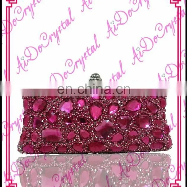 Aidocrystal Luxury Big Diamond Rhinestone Deep Pink Peep Toe Glitter Wedding Shose High Heel photo-2
