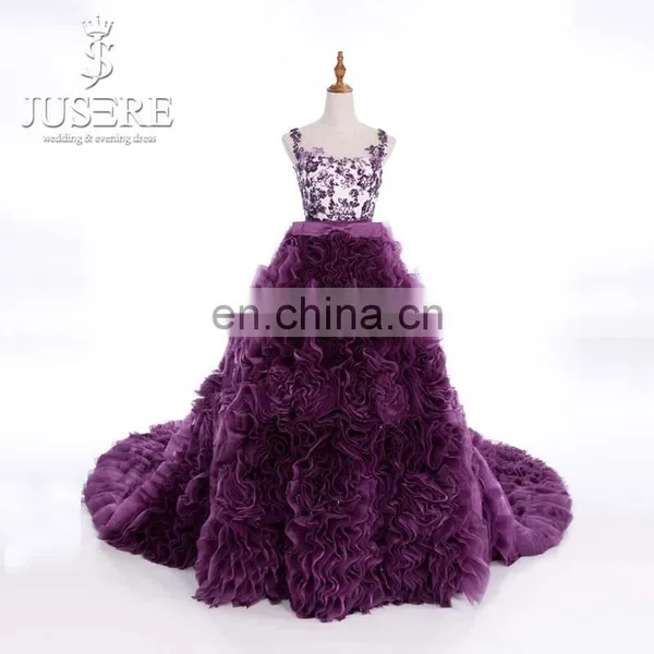 Stunning Lebanon Designer Patterns Cap Sleeves Rich Taffeta Ruffles Zuhair Murad Dresses For Sale
