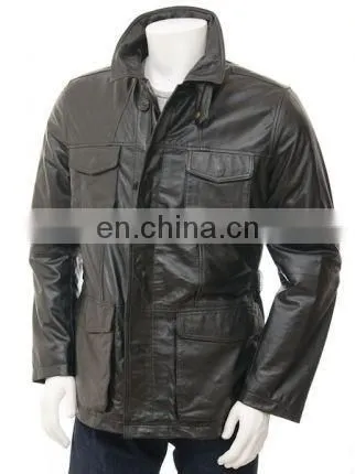 Men Leather Coat, Fashion Long Leather Coat for Men Keep Warm Winter Coat Wholesale 2017 photo-4