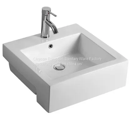 China Manufacturer Ceramic Countertop New Design Bathroom Rectangle Competitive Price Sink Lavabo Wash Hand Basin photo-2