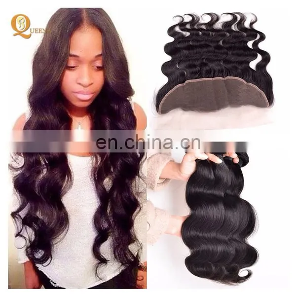 Queena 100% Human Hair Cheap Unprocessed Virgin Brazilian Body Wave Lace Frontals With Baby Hair photo-2