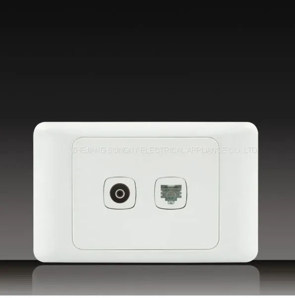 Push Button Wall Switch Socket Digit Telephone Socket With Data Socket photo-3