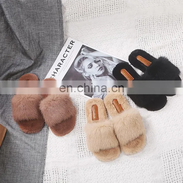Outdoor Soft Non-slip Fur Slides Sheepskin Furry Wholesale Fashion Comfortable Indoor Winter Slippers For Women Shoes photo-6
