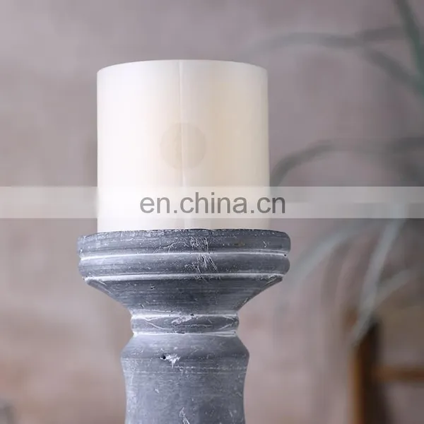 China Wholesale Vintage Custom Cement Candlestick Cheap Home Decor Church Pillar Tall Candle Holder in Bulk photo-2