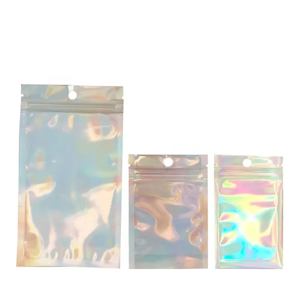 Mylar Stand up Aluminum Foil Holographic Bag With Tear Notch and Zip photo-5