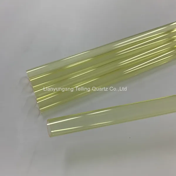 Various Sizes High-temperature Quartz Tubes Yellow Quartz Glass Tube Silica Lazer photo-4