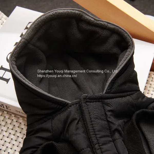 Small Dog Reflective Jacket/ Black Small Dog Warm Clothes/ photo-2