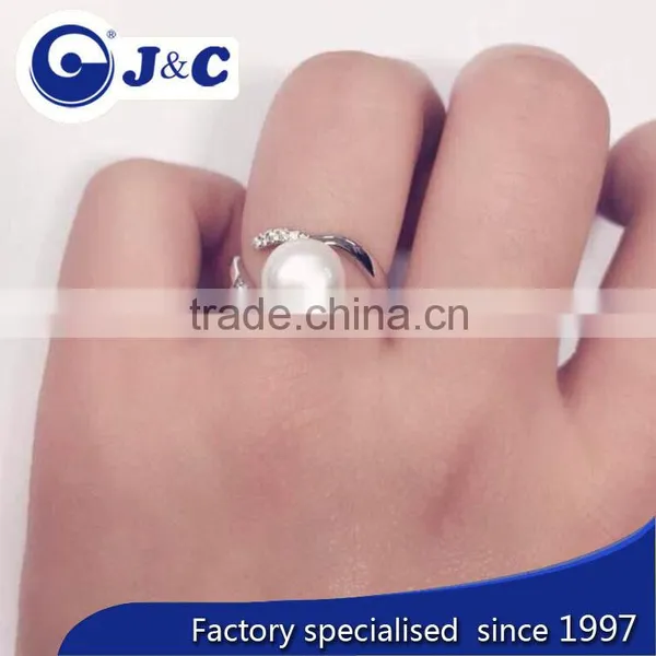 Fashion Real Pearl Finger Ring,white Pearl Finger Ring for Lady photo-2