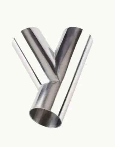 Stainless Steel Sanitary Pipe Fitting 90 Degree Double Head Y Shaped Elbow photo-5