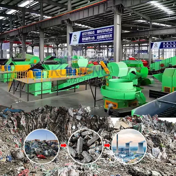 Fuel Rod Equipment Rdf Fuel Briquetting Machine MSW Shredding and RDF Briquette Production Line