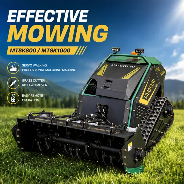 Effective mowing MTSK800 MTSK1000 Servo walking professional mulching machine grass cutter rc lawn mover