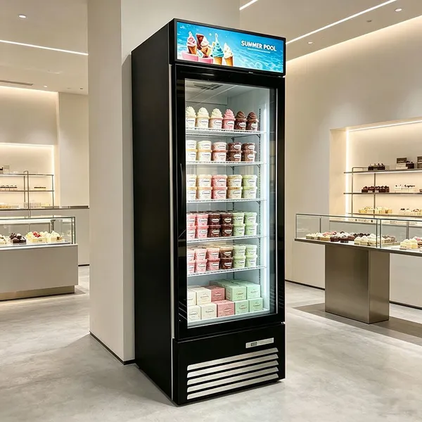 Ice Cream Freezer,Vertical Glass Door Freezer
