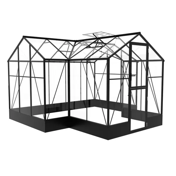 All Season Aluminum Garden Greenhouse With UV Protected Polycarbonate Panels for Vegetables Flowers and Seedlings