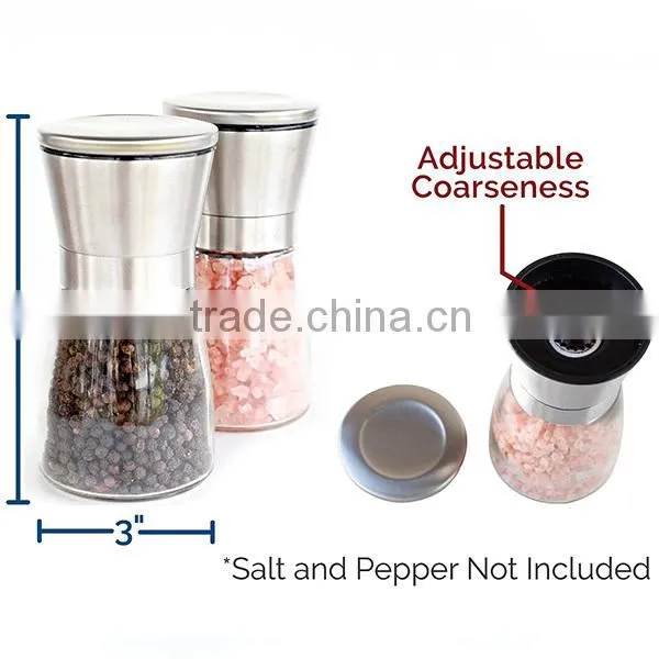 304 Stainless Steel Salt and Pepper Grinder Set for Professional Chef Quality Choice photo-3