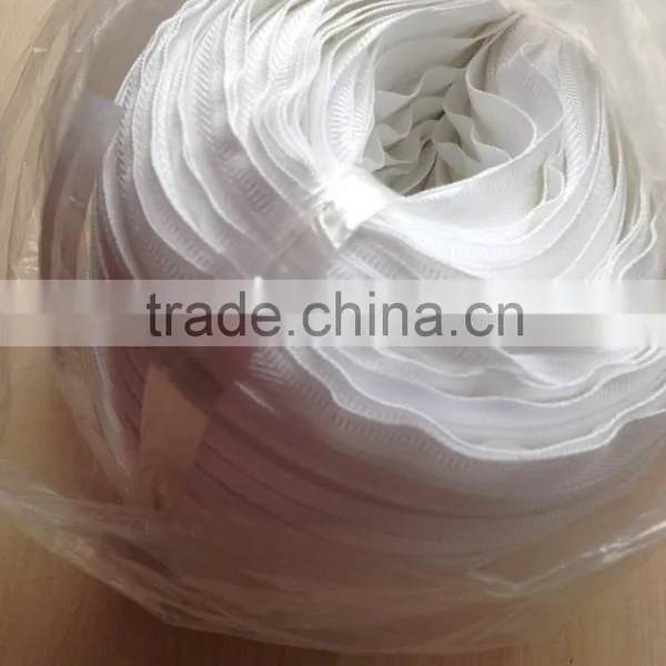 White Long Chain Nylon Zipper photo-2