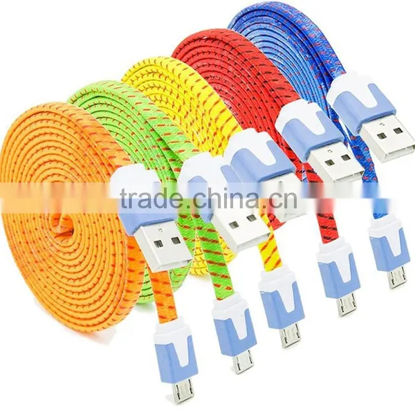 OEM ODM Braid Rohs 24awg Flat Micro Phone Charger USB Cable photo-3