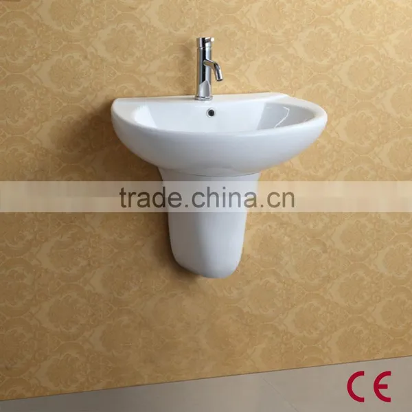 CE Approval Ceramic Hand Wash Semi Pedestal Basin photo-2