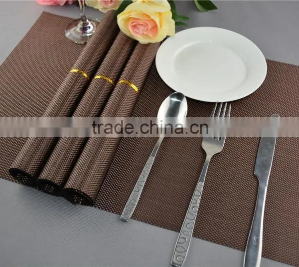 Hotel Table Decoration PVC Mat Solid Color Brown Dining Placemat 45*30cm photo-5