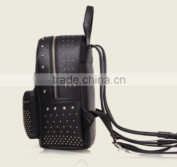 Rivet Decoration pu Leather Backpack Bag Custom Made photo-2