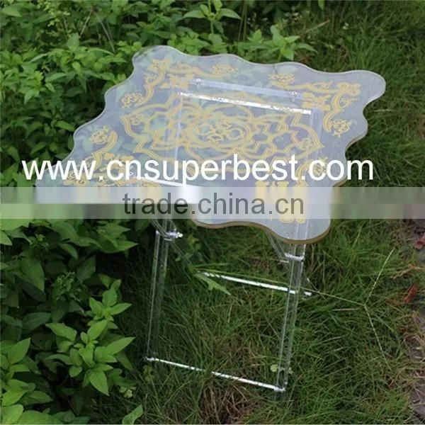 Folding Clear Acrylic Coffee Table Made by Acrylic Material With Printing Logo Surface photo-3