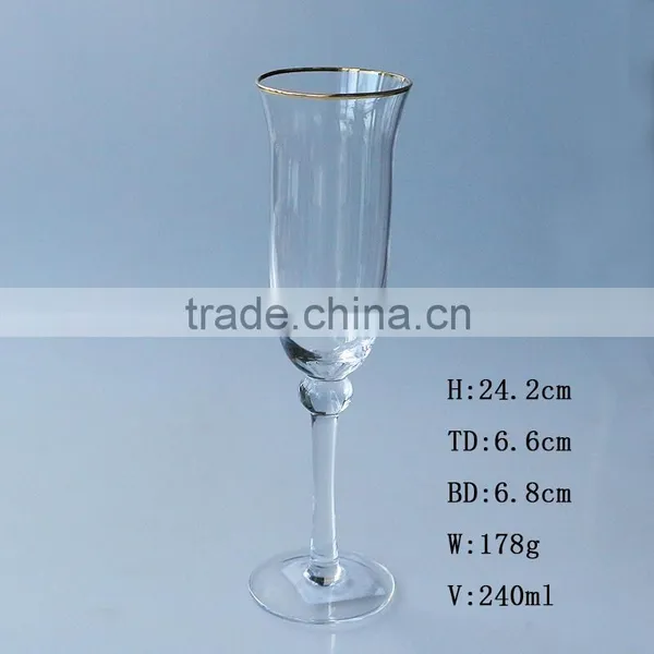 Customized Size Clear Gold Rim Wine Glass Set High Quality Dubai Luxury Glass Set Promotion photo-3