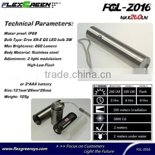 18650 Battery Stainless Body Led Q5 Mini Torch photo-3