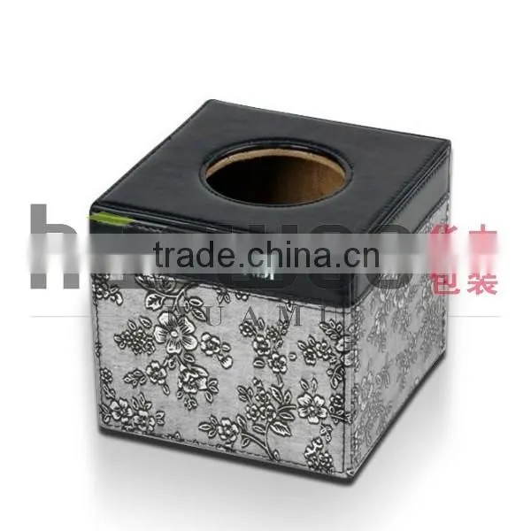 Custom Printed Tissue Box With Leather Cover photo-2