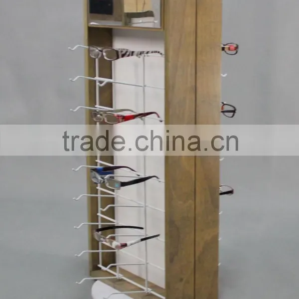 Roating Floor Standing Wooden Sunglasses Display Rack