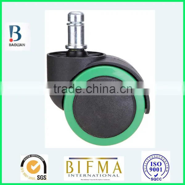 BL 50mm Smal Black& Green Durable Mute Swivel Outdoor Rubber Office Chair Caster photo-4