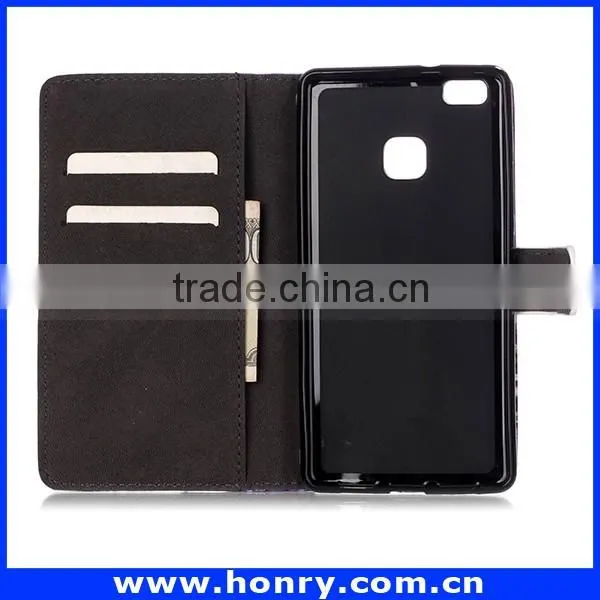 Wholesale Price Luxury PU Leather Flip Case for Huawei P9 Lite Pattern Phone Case photo-3