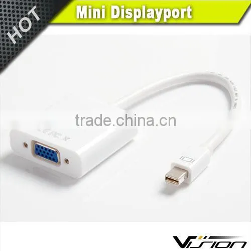 Gold Palted Mini Display Port to VGA Convert Dongle in White photo-3