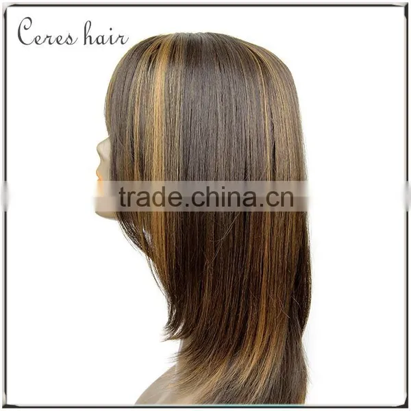 Ceres Factory Price 100% Brazilian Remy Hair Wig F4/27 Mixed Blonde Color Lace Front Wig photo-3