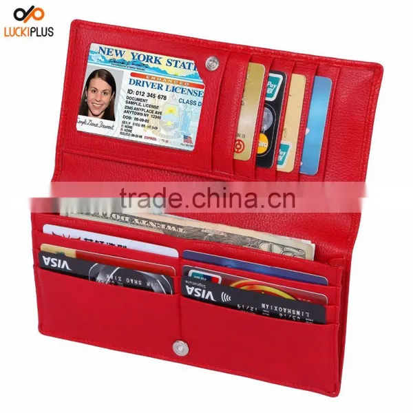 Luckiplus RFID Blocking Safe Wallet for Women Red Color Card Wallet photo-2