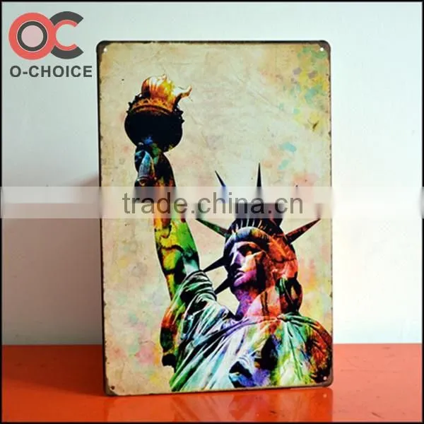 Vintage The Statue of Liberty Building Tin Signs for Decor
