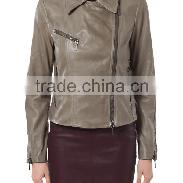 Newest High Collar Short Ladeis PU Jackets photo-2