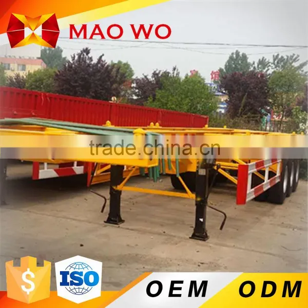 China New 3 Axle 40 ft Container Used Skeleton Semi Trailer for Sale photo-5