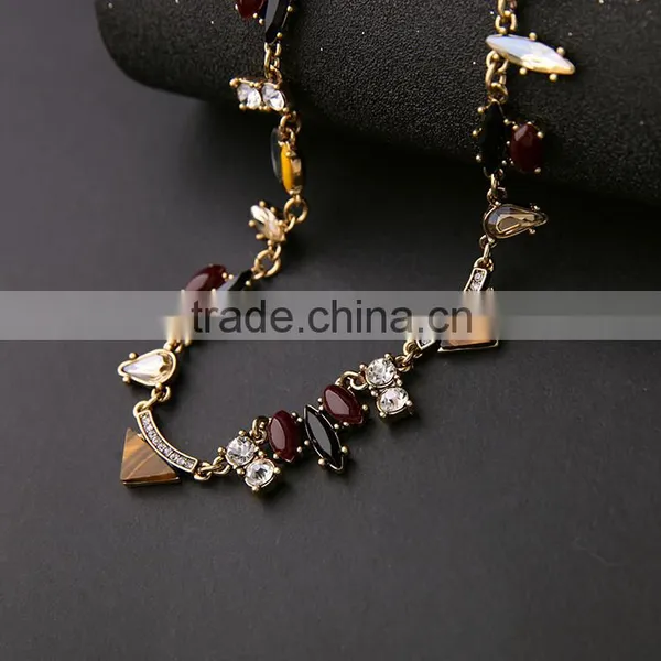 Cheap Wholesale Jewelry 2016 Latest Design Vintage Crystal Necklace for Women photo-2