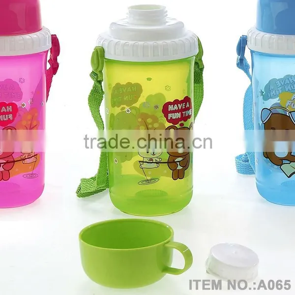 A070 Children Plastic Water Bottle Shantou Shuanghuan Viassin pp Drinking Botter With Cup (L) for Kids