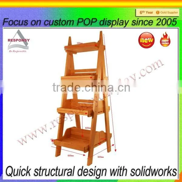 High Quality Vintage Wood Shop Furniture Garment Food Display for Promotion photo-4