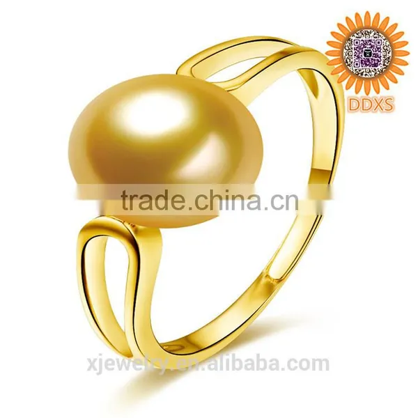 Custom Wholesale Fashion High Grade South Sea Flower Shell Pearl Gold Ring Designs
