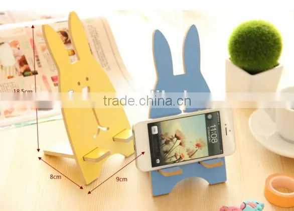 Good Design Universal Wooden Cute Rabbit Cell Phone Holder Desktop Stander Bracket photo-2