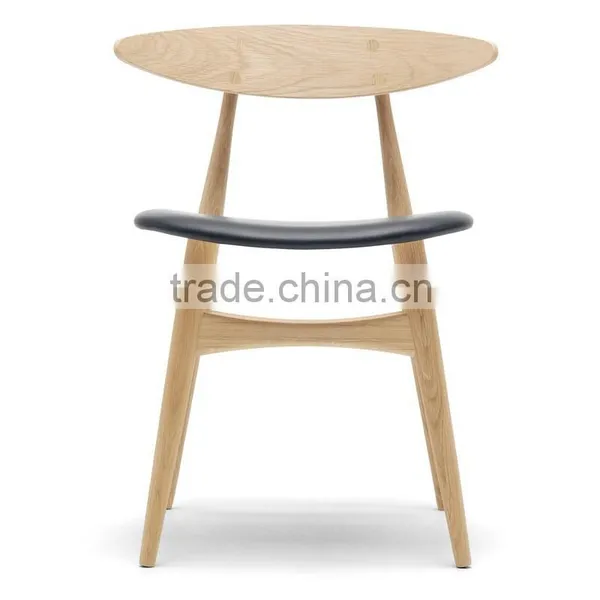 Modern Compact Solid Wood Leather Living Room Dining Chair photo-4