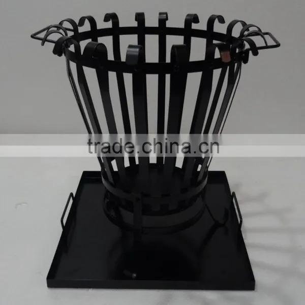 Log fire basket