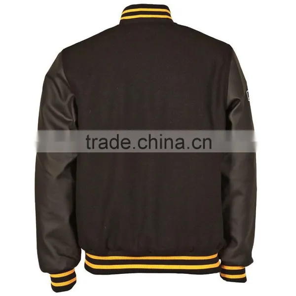 Wool Varsity Jacket / Wool With Genuine Cowhide Leather Sleeves Jacket / Wool With Genuine Sheep Leather Sleeves Jackets photo-2