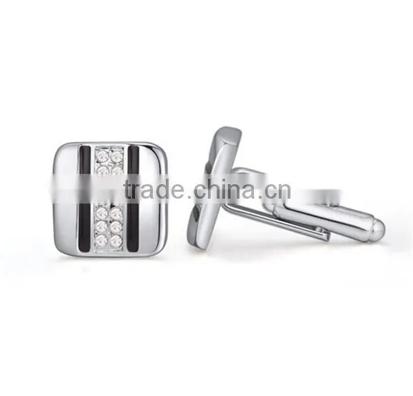 2016 Cool Mens Shirts Enamel Cuff Links Jewelry Diamond Cufflinks Silver Copper photo-3