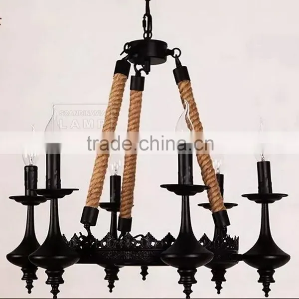 Vintage Industrial Pendant Lighting Iron Ceiling Lamp Candle Chandelier